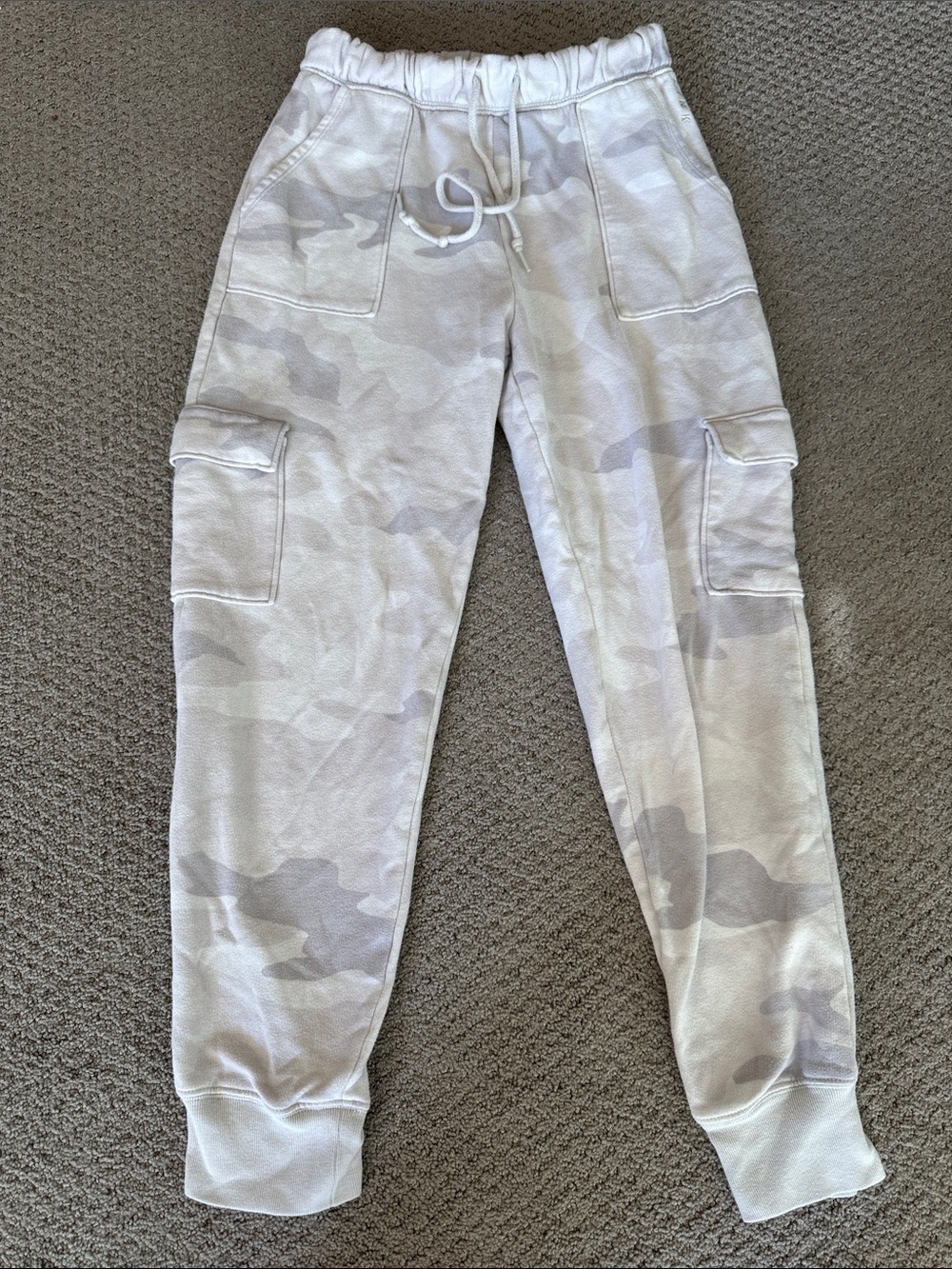 Victoria’s Secret Pink: Light Gray Camo cotton  Cargo Jogger Sweatpants